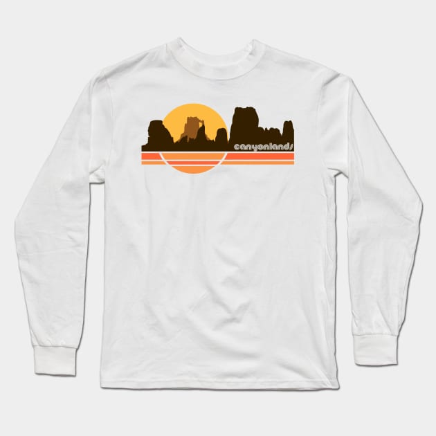 Canyonlands Retro 70s Tourist Souvenir National Park Long Sleeve T-Shirt by darklordpug